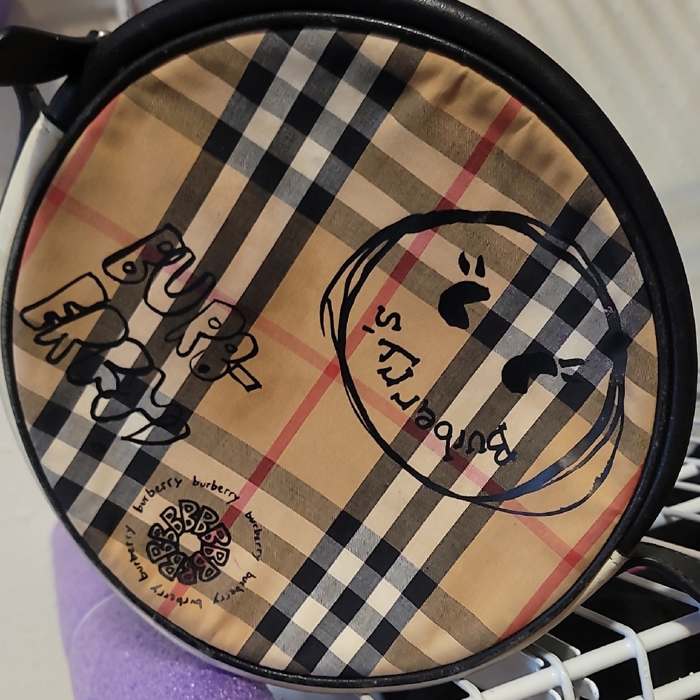 Authentic Burberry Beige and Black Checkered Bag